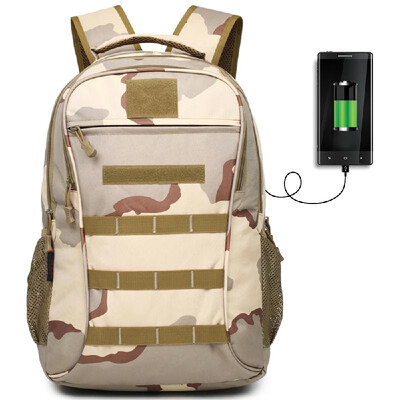 

50L Outdoor Sport Military Tactical Bag Climbing Mountaineering USB Charging Laptop Backpack Camping Hiking Trekking Rucksack Expa