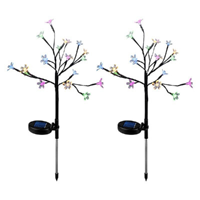 

LED Solar Powered Lights Christmas Halloween Decorative Stake Lights Colorful Fairy Flower Tree Lamp Garden Patio Landscape Light