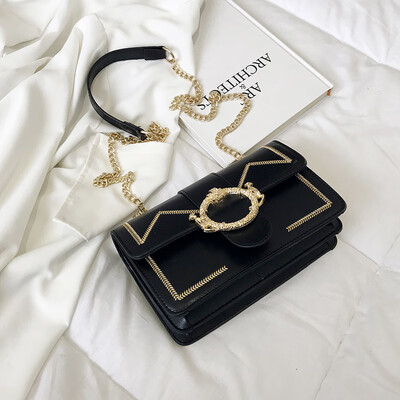 

Summer solid color fresh small bag female 2019 new wave Korean version of the wild single shoulder slung fashion chain small square bag