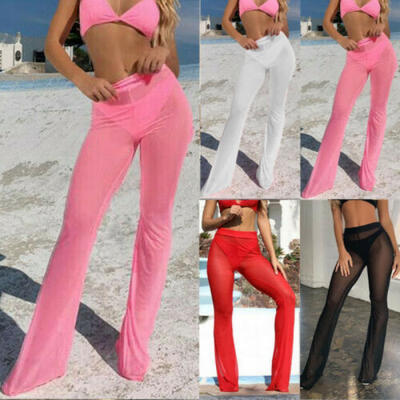 

Women Beach Mesh Sheer Bikini Cover Up Swimwear Bathing Pants Trousers S-XL