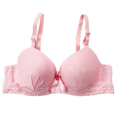 

Thin Ladies Underwear Sexy Lingerie Solid Color Bow 34 Cup Smooth Lace Adjustable Gathered Bra