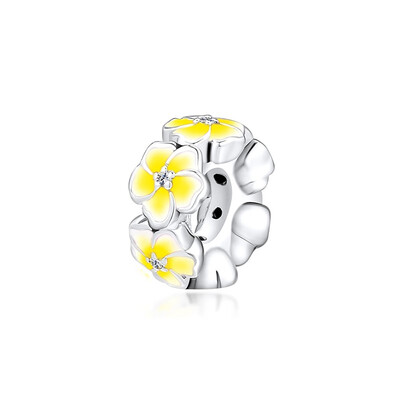 

CKK DIY 925 Silver Spacer BeadPlumeria Charm CK009 16512
