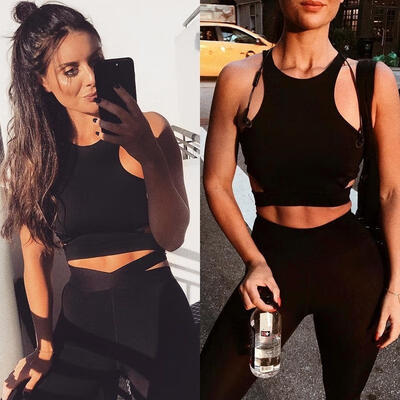 

Women Sexy Casual Slim Sleeveless Tank Cami Crop Tops Fitness Yoga Vest