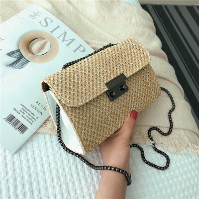

Popular weaving wind small bag female 2019 new wave Korean version of the wild Messenger bag fashion chain shoulder small square bag