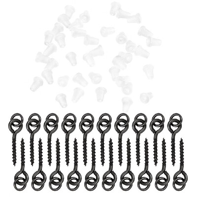 

20pcs Threaded Boilie Bait Screws 40pcs Fishing Hook Stop Hook Boilies Stopper Fishing Hook Block Beads Carp Fishing Terminal Tack