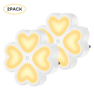 

4 Pack LED Plug-in Night Light 05W Warm White Petals Shape Wall Lights with Dusk-to-Dawn Sensor for Nursing Baby Kids Childrens
