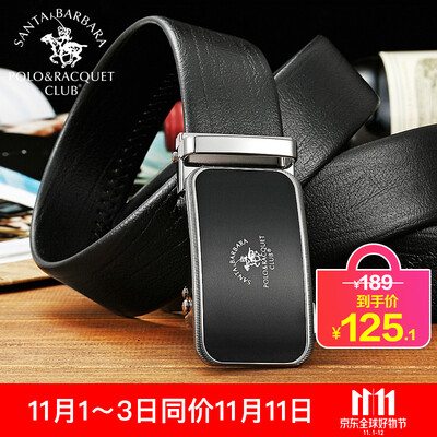 

St Pauls POLO mens automatic buckle belt business casual leather belt wild mens thick pants belt F70130377 black