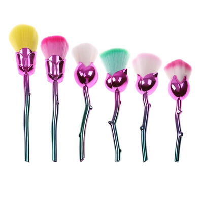 

6pcs Makeup Brushes Powder Foundation Brush Rose Handle Cosmetic Tools Set