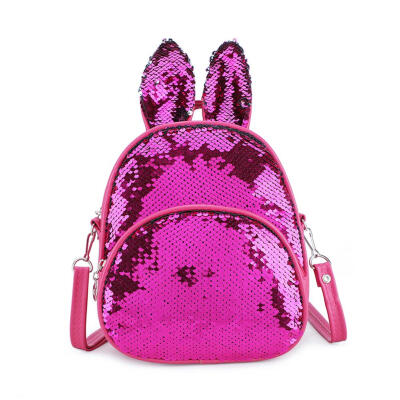 

Cute Sequin Rabbit Ear Shoulder Handbags Backpacks Kids Girls Crossbody Bag