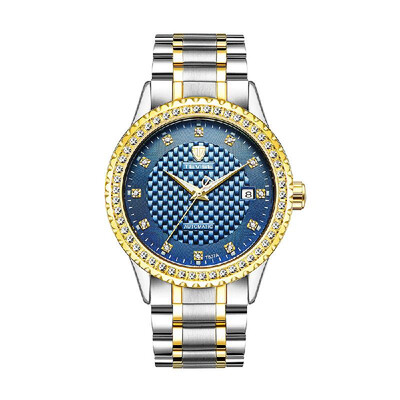 

TEVISE Men Fashion Automatic Mechanical Wrist Watch Luxury Diamond Calendar Waterproof Stainless Steel Watch