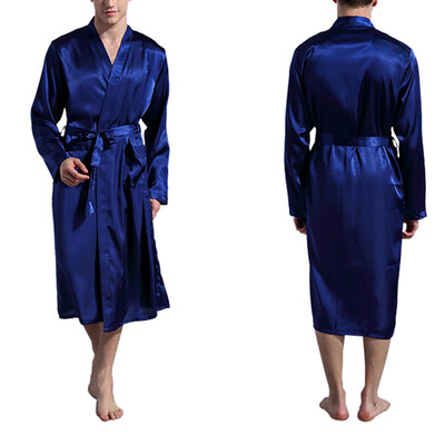 

Mens Silk Cardigan Kimono Robe With Sash
