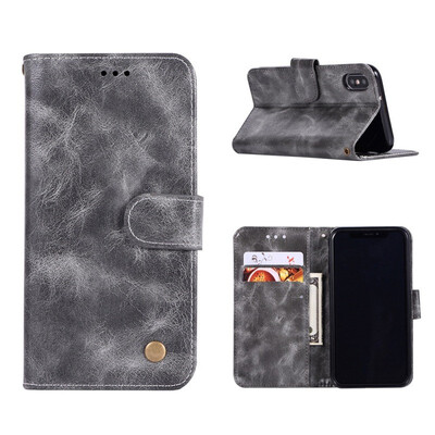 

MOONCASE Samsung Galaxy J8 high-end retro leather case - gray