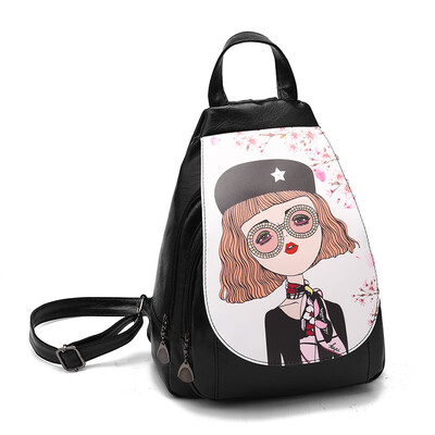 

Printed beauty backpack new Korean version of the wild travel fashion backpack college wind backpack tide girl