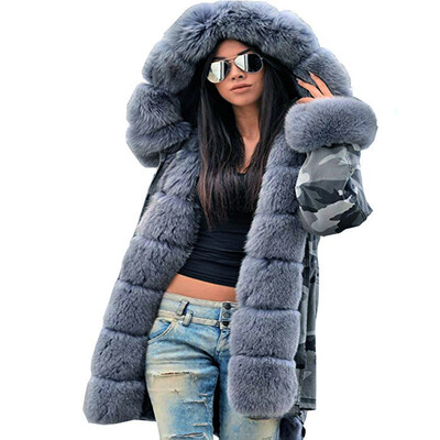 

Toponeto Womens Keep Warm Winter Jacket Parka Hooded Coat Fishtail Long Sleeves Overcoat