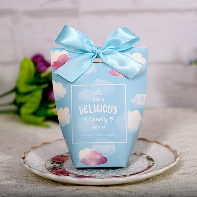 

FUNNYBUNNY Ribbon Bow Candy Boxes Wedding Favor Box Sweet Gift Bags Packing Box