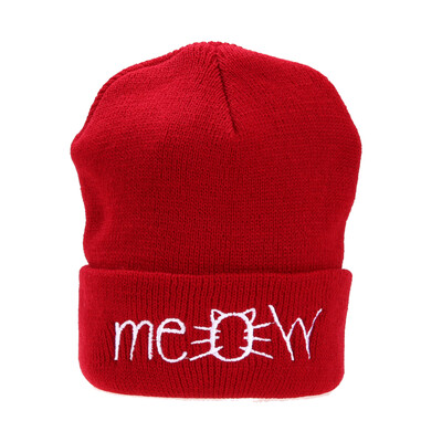 

MEOW Cap Winter Casual Hip Hop Hats Knitted Wool Skullies Beanie Warm Hat