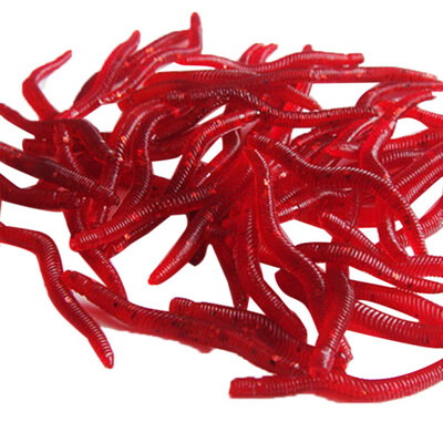 

Saidsome Soft Red Earthworm 100 Pcs Fishing Bait Worm Lures Crankbaits Hooks Baits Tackle fishing bait fishing lure