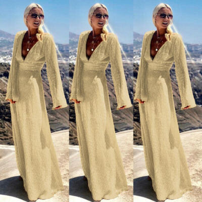 

Women Summer Boho Long Maxi Dress Evening Cocktail Party Beach Dress Sundress