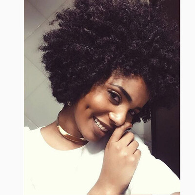 

〖Follure〗Hort Afro Curly Mix Hair Wig with Bangs Synthetic New Arrival Cheap Wigs