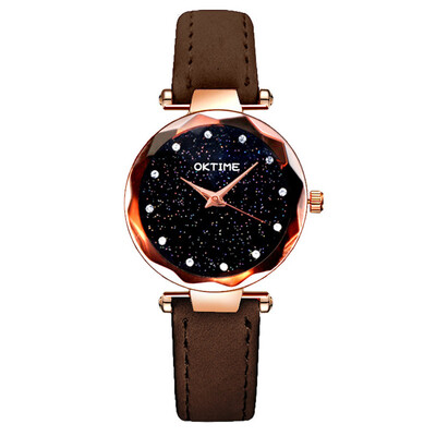 

Women Watches Luxury Ladies Magnetic Starry Sky Clock Fashion Diamond Female Quartz Wristwatches Leather Strap zegarek damski