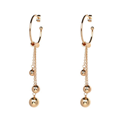 

2 Colors Minimalist Ball Hoop Earrings Link Chain Simple Unique Trendy Statement Metal Geometric Brincos JURAN Fashion Jewelry