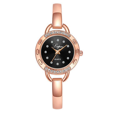 

Hot Sale Women Watches Rose Gold Bacelet Quartz Ladies Wristwatch Simple With Rhinestone Dress Gifts Clock Relogio Feminino