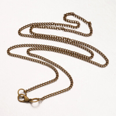 

Iron Necklace Making Twisted Curb Chain with Alloy Lobster Clasp Antique Bronze 2464"