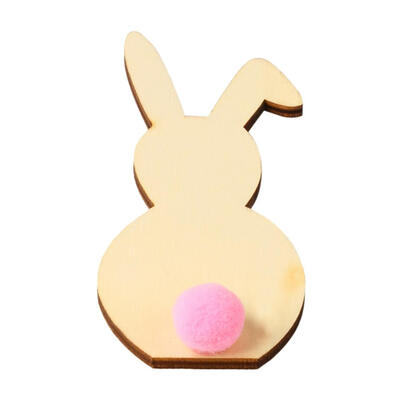 

DIY Wooden Easter Rabbit with Pompon Cutout Craft Home Decor Ornaments