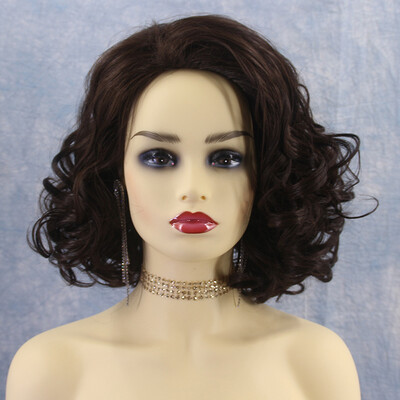 

High-temperature Synthetic Fiber Gradient Wigs for The Big Curve Natural Side Bangs Matte Hairpiece