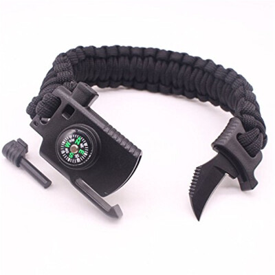 

Adjustable Paracord Survival Bracelet Gear 500LB Outdoor Hiking Travelling