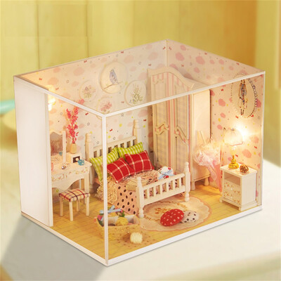 

Tailored Wooden DIY Miniature Doll House Furniture LED Doll House Decorate Creative Gifts