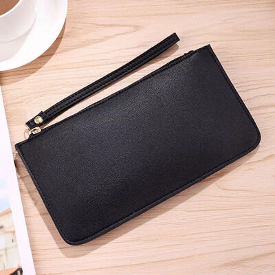 

2018 New Style Fashion Women Leather Solid Bifold Wallet Clutch Card Holders Purse Lady Long Zipper