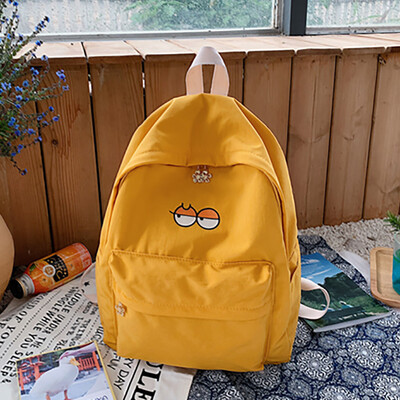 

Fashion Women Nylon Solid Color Capacity Student Backpack Travel Couple Bag