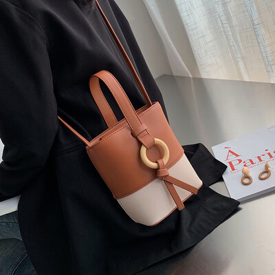

Net red bucket bag female 2019 new Korean version of the simple wild shoulder bag chic fashion retro Messenger bag