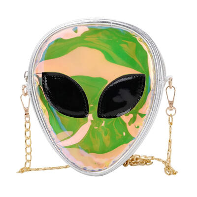 

Laser Clear 3D Alien Face Shoulder Messenger Handbags Women Girls Backpacks