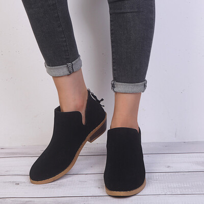 

Rose Women Ladies Autumn Shoes Fashion Ankle Solid Loafers Shoes Short Boots