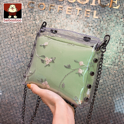 

On the new womens bag 2019 new summer chain shoulder jelly bag cute girl messenger bag