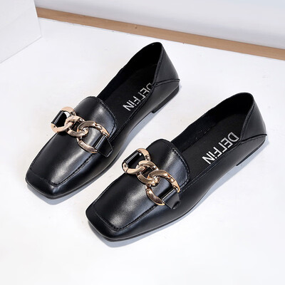 

Flat-soled shoes womens single shoes Love shoes English style shoes womens lazy shoes beans shoes on one foot