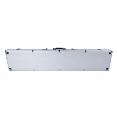 

53" Long Aluminum Locking Gun Shotgun Hard Storage Box Carry Case With 2 Combination Lock Silver