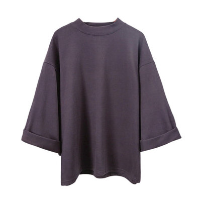 

Women Solid Casual Tops Pullover 34 Sleeve Loose T Shirt Jumper Tee