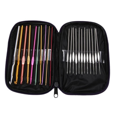 

22pcs Set Multi-colour Aluminum Crochet Hooks Needles Knit Weave Craft Yarn