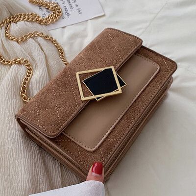 

Popular bag women 2019 new Joker Messenger bag frosted chain bag simple fashion small square bag