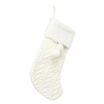 

New Hot Christmas Knitted Stockings Gift Holder Xmas Tree Hanging Ornaments Decorations For Family Holiday Season Decor