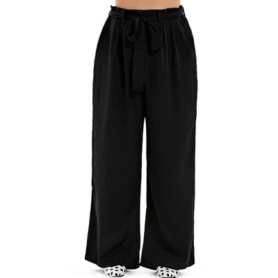 

Belted Plus Size Wide Leg Pants