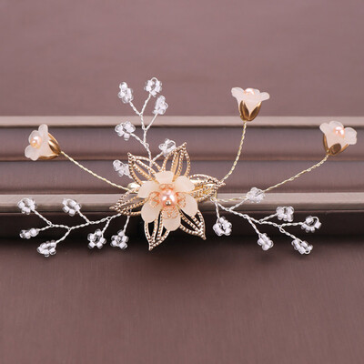 

Bride Jewelry Pearl Flower Hair Clip Set Hairpin Earrings Bridal Wedding Headdress