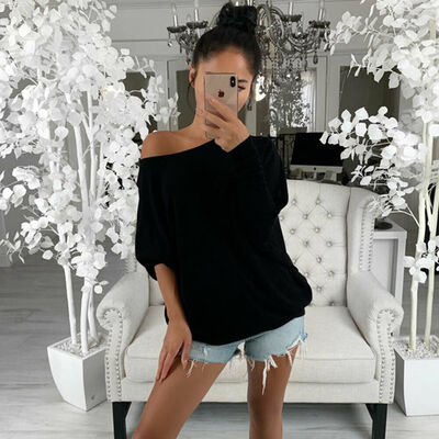 

Women Sexy Off Shoulder Baggy Tops Loose Blouse Long Sleeve Blouse Jumpers Tops