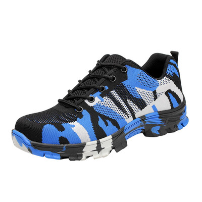 

Men plus size No-slip Breathable Air Mesh Lace Up Wear-resistant Sneakers Lightweight Breathable Men Safety Shoes