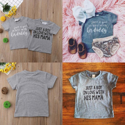 

Hot Family Matching Newborn Kids Baby Girl Boy Tops T-shirts Blouse Tee Gray Clothes