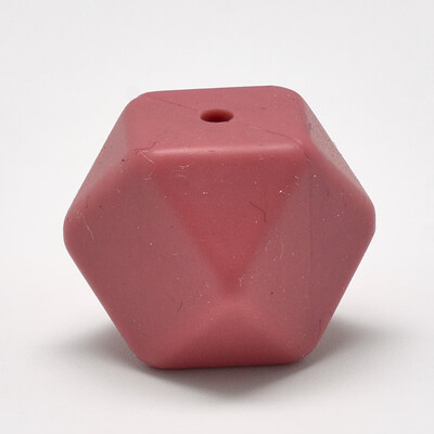 

Food Grade Environmental Silicone Beads Chewing Beads For Teethers DIY Nursing Necklaces Making Faceted Cube IndianRed 14x14x