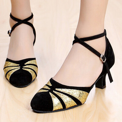 

Rose Womens Ballroom Tango Latin Salsa Dancing Shoes Sequins Shoes Social Dance Shoe